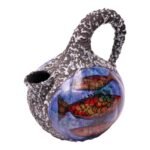 Vintage Italian San Marino Fat Lava Ceramic and Enamel "Fish" Pitcher