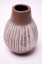 Mid-Century West German Volcanic-Textured Ceramic Vase in Taupe - Image 3