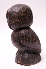 Large Vintage Hand-Carved Tree Stump Owl Sculpture - Image 3