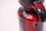 Mid-Century West German Volcanic-Textured Ceramic Vase in Red and Metallic Gray - Image 7