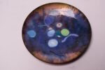 Small Blue Vintage Dutch Enamel on Copper Decorative Dish - Image 2