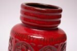 1960s West German Red Ceramic Vase With Clover Motif - Image 6