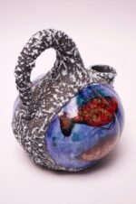 Vintage Italian San Marino Fat Lava Ceramic and Enamel "Fish" Pitcher - Image 3