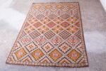Vintage Hand Knotted Berber Wool Tribal Rug - Image 3