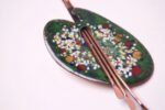 Green Enamel on Copper Artist's Palette Brooch / Pin Signed Matisse - Image 6
