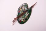 Green Enamel on Copper Artist's Palette Brooch / Pin Signed Matisse - Image 4