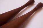 Sculptural Danish Modern Teak Candlesticks - Image 4