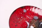Small Red Vintage Dutch Enamel on Copper Decorative Dish - Image 7
