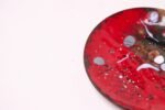 Small Red Vintage Dutch Enamel on Copper Decorative Dish - Image 8