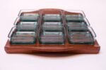 1960s Jens Quistgaard Dansk Teak Serving Tray with Glass Inserts New in Box - Image 5