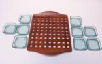 1960s Jens Quistgaard Dansk Teak Serving Tray with Glass Inserts New in Box - Image 6