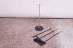 Mid-Century Modern Brass and Iron Fire Tools - Image 3