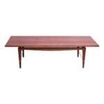 Midcentury American Modern Walnut and Brass Coffee Table