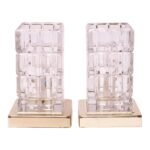 Pair of Vintage Hollywood Regency Portuguese Crystal and Brass Table Lamps