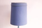 Oversized Midcentury Blue Ceramic Lamp with Floral Motif - Image 16