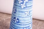 Oversized Midcentury Blue Ceramic Lamp with Floral Motif - Image 7