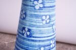 Oversized Midcentury Blue Ceramic Lamp with Floral Motif - Image 6