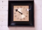 Vintage Robert Shaw Lux Faux-Wood, Brass, and Metal Wall Clock - Image 2