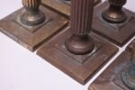 Set of Six Vintage Patinated Brass Candlesticks - Image 15