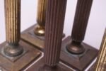 Set of Six Vintage Patinated Brass Candlesticks - Image 14