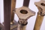 Set of Six Vintage Patinated Brass Candlesticks - Image 10
