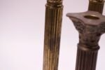 Set of Six Vintage Patinated Brass Candlesticks - Image 12