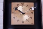 Vintage Robert Shaw Lux Faux-Wood, Brass, and Metal Wall Clock - Image 4