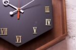 Mid-Century American Modern Walnut Hexagon Wall Clock - Image 6