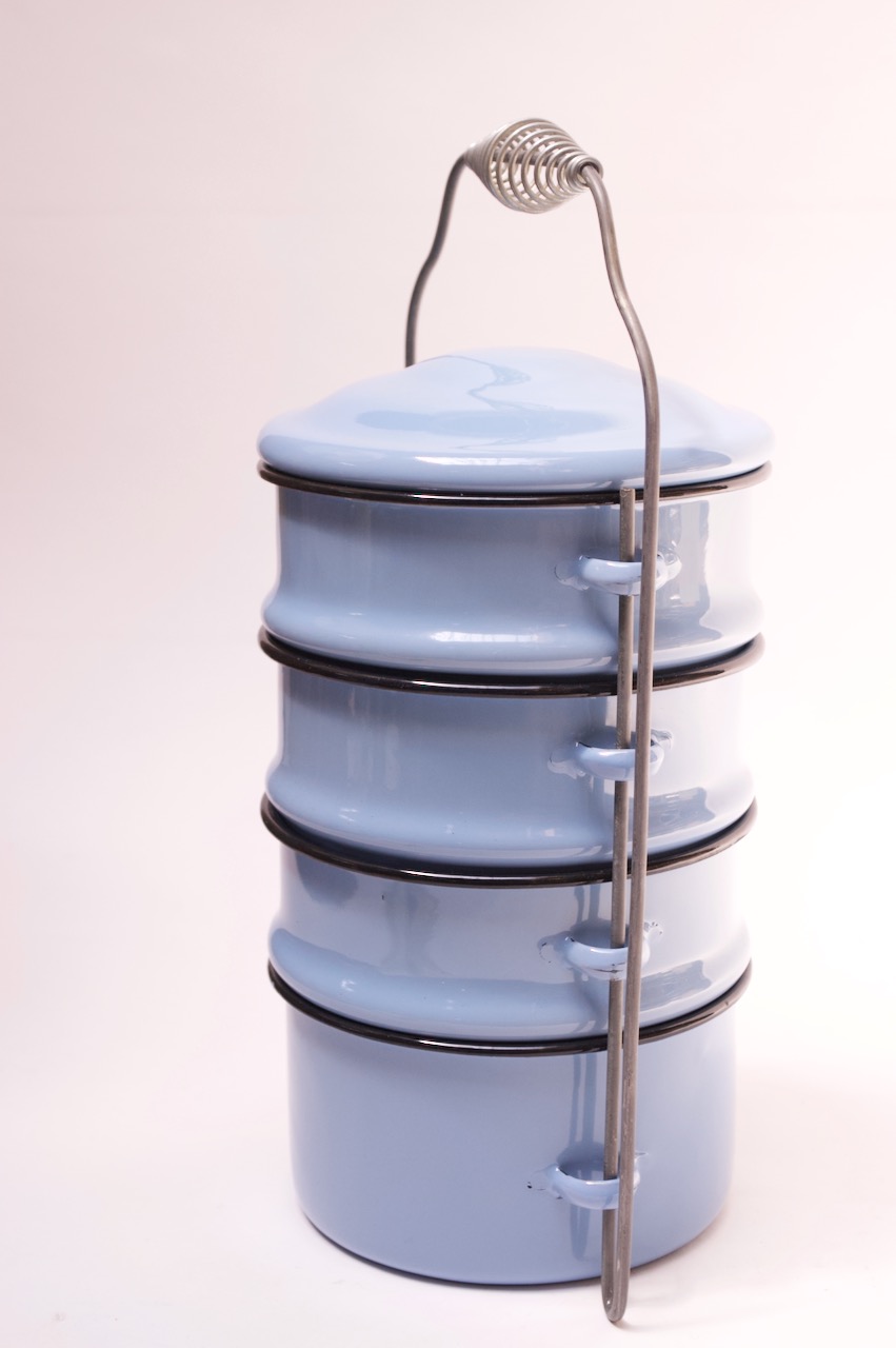 Vintage Blue Enamel Tiffin / Stackable Lunch Pail – Jarontiques