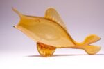 Amber Blown Crackle Glass Fish Sculpture by Rainbow Glass - Image 4