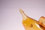 Amber Blown Crackle Glass Fish Sculpture by Rainbow Glass - Image 13