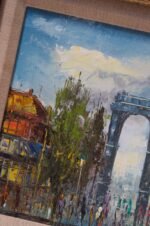 Parisian Cityscape Oil on Canvas by Rivira - Image 6