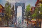 Parisian Cityscape Oil on Canvas by Rivira - Image 4