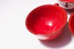 Vintage Italian PV Peasant Village Red Ceramic Punch Bowl Set - Image 13