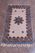 Vintage Moroccan Bara Handwoven Wool Accent Rug - Image 5
