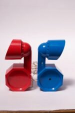Pair of Postmodern Red and Blue Adjustable Table Lamps by Reiley Moustakas - Image 5