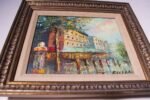 French Cityscape Oil on Canvas Signed Rivira - Image 5