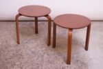 Pair of Danish Modern Bent Teakwood Stacking Stools / Accent Tables - Image 2