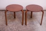 Pair of Danish Modern Bent Teakwood Stacking Stools / Accent Tables - Image 3
