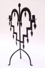 Early 20th Century Gothic Style Wrought Iron Candelabrum on Tripod Stand - Image 2