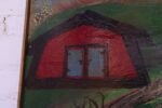 Outsider Art "Deer and Houses" Oil on Panel Landscape by Bruno Del Favero - Image 6