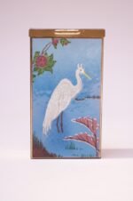Mid-Century Modern Enamel and Brass "Egret" Cigarette Holder / Trinket Box - Image 4