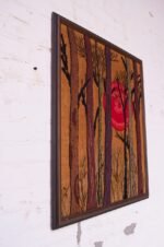 Mid-Century Nature Study Crewel Embroidery Wall Hanging - Image 3