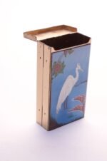 Mid-Century Modern Enamel and Brass "Egret" Cigarette Holder / Trinket Box - Image 3