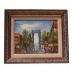 Parisian Cityscape Oil on Canvas by Rivira