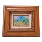 Enamel on Copper "Girls With Balloon" Painting