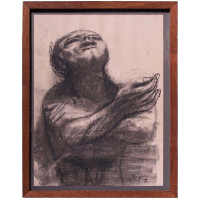 James Joseph Kearns “Despondent Man” Etching
