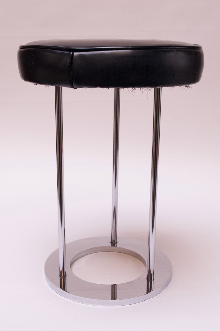 Vintage Chrome Vanity Low Stool by Paul Mayen for Habitat