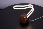 Contemporary Studio Craft Walnut and Neon Touch "BuraBura - Otto" Lamp - Image 9