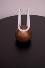 Contemporary Studio Craft Walnut and Neon Touch "BuraBura - Karin" Lamp - Image 2